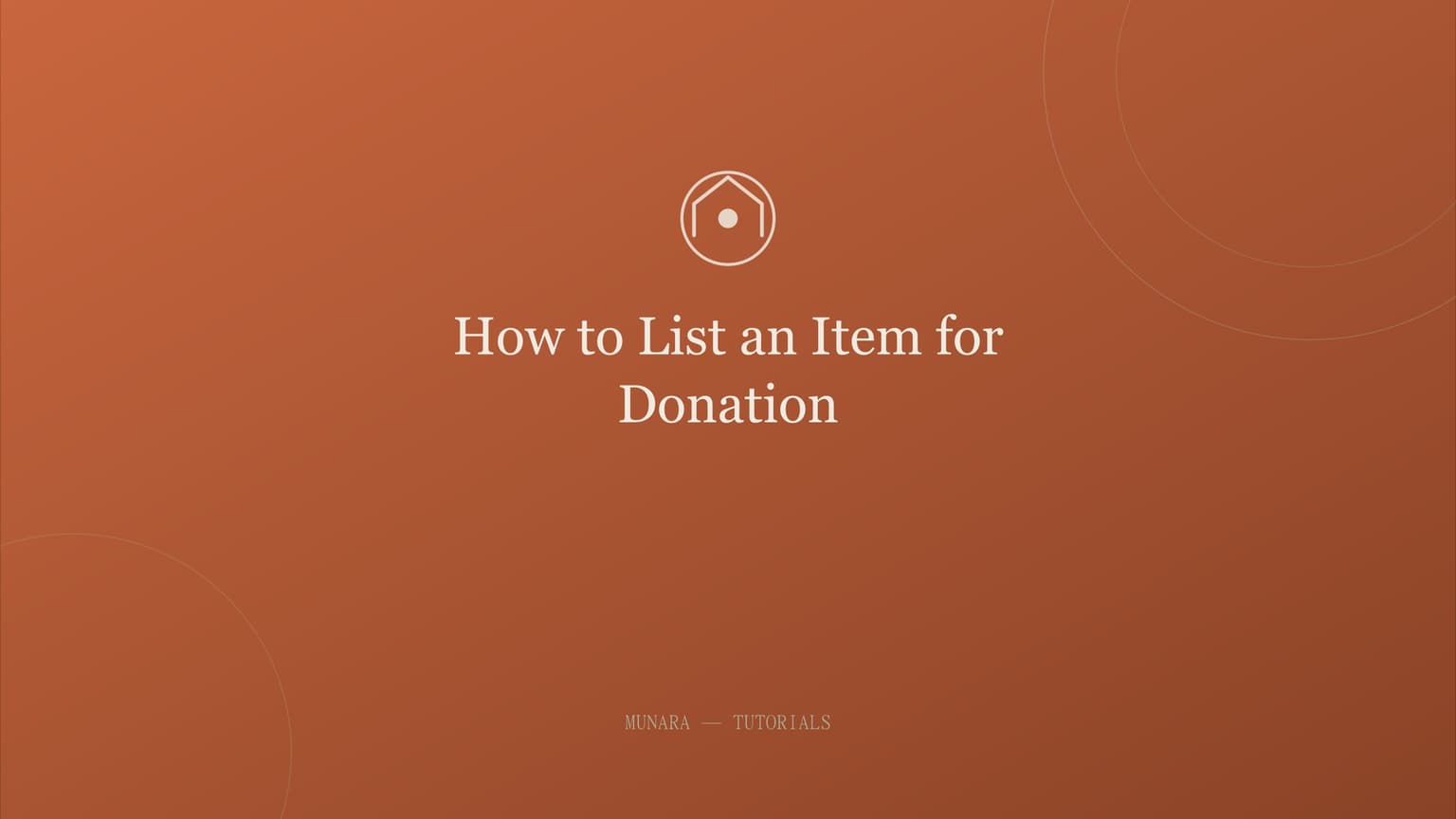 How to List an Item for Donation