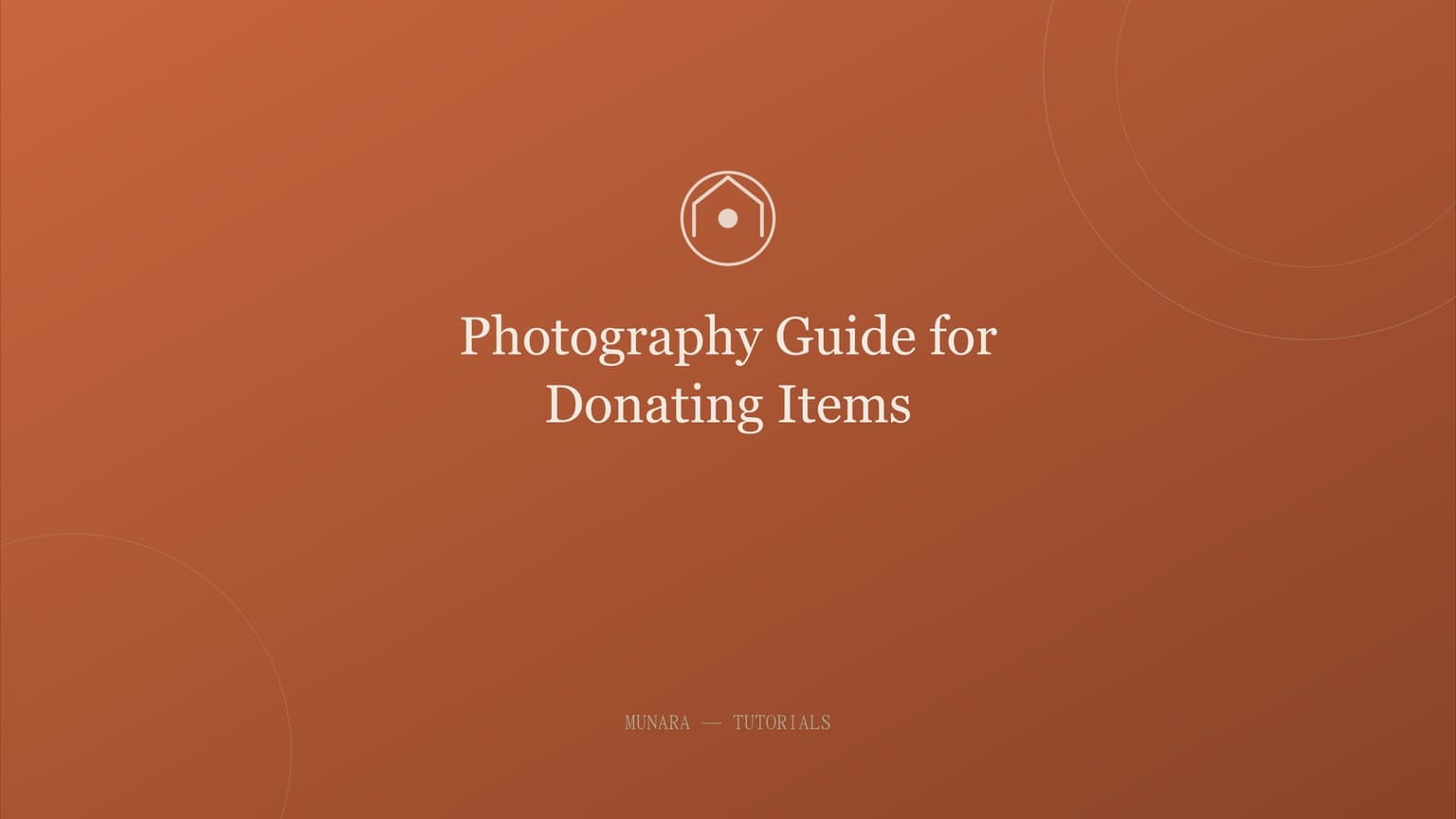 Photography Guide for Donating Items